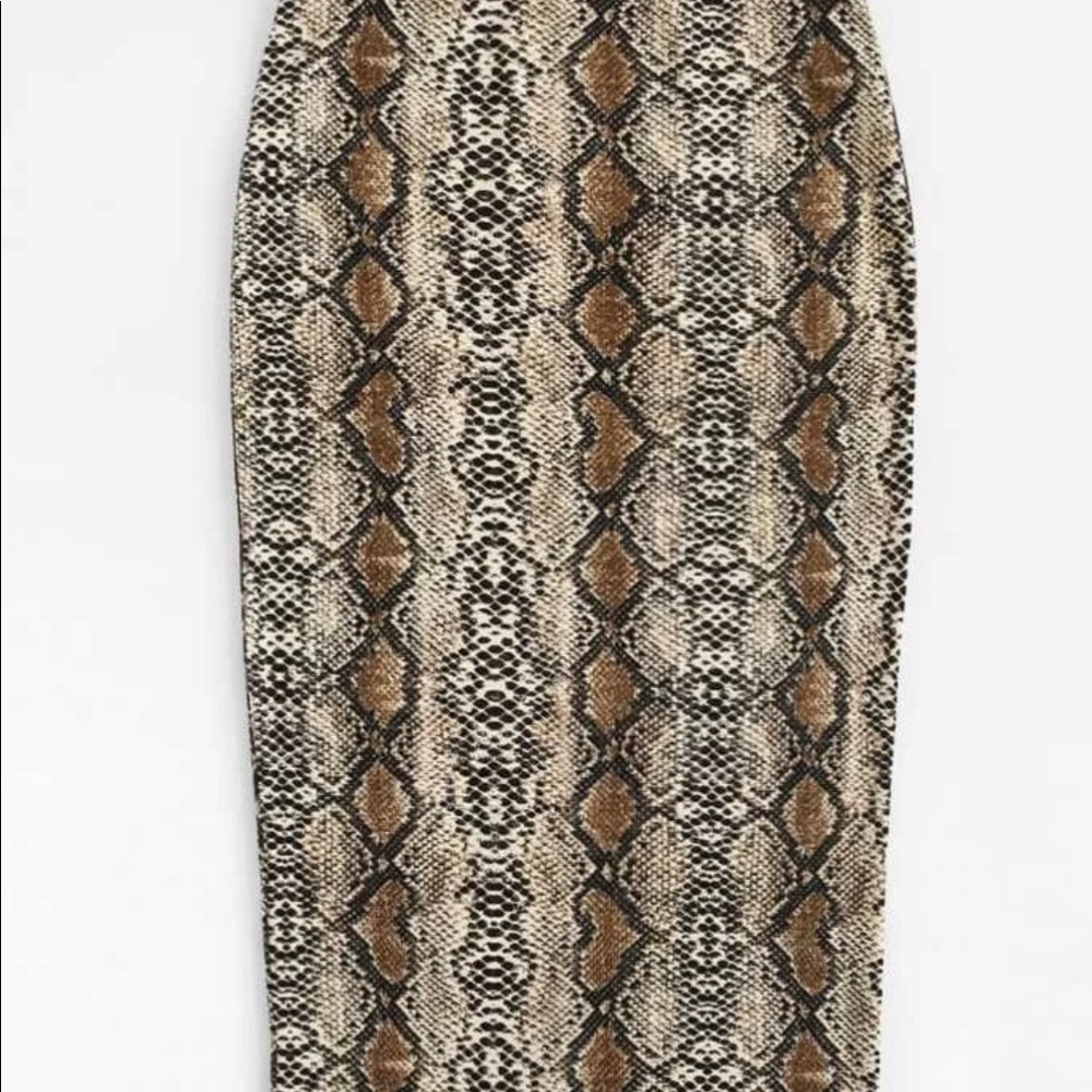 SHEIN snakeskin split hem midi skirt
